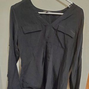 Express Ladies Silky Black Blouse, Med